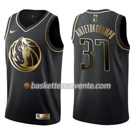 Maillot Basket Dallas Mavericks Kostas Antetokounmpo 37 Nike Noir Gold Edition Swingman - Homme